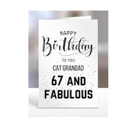 67th Birthday Card for Cat Grandad, Happy Birthday, Gifts for Men or Women, Presents for Christmas, 67 and fabulous, 67 years old, Greetings Card, A5-102g_45
