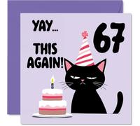 67th Birthday Cards for Men Women - Yay This Again! - Happy Birthday Card for 67 Year Old Man Woman Brother Wife Sister Nanny, 145mm Bday Greeting Cards