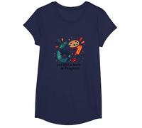 67th Birthday Gift: Still a Work in Progress T-Shirt, Girls, Navy, Small