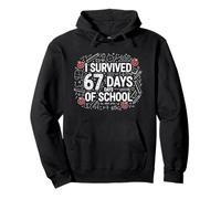 67th Day of School Teacher Kids 67 Math Numbers 100th Days Pullover Hoodie