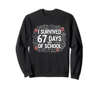 67th Day of School Teacher Kids 67 Math Numbers 100th Days Sweatshirt