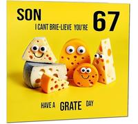 67th Son Birthday Card for Son - Cheese Pun Funny Son's Birthday Card for 67 Year old Sixty Seven Sixty Seventh