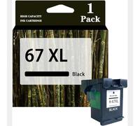 67XL Ink Cartridge For HP Printer Compatible For HP 67XL Ink Cartridges Works With HP Envy 6052 6055 6058 6075 6452 6455 6458 DeskJet 1255 2732 2752 2755 Printers,Black-1 Set