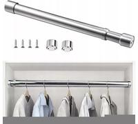 68-120Cm Extendable Stainless Steel Wardrobe Rail Adjustable Hanging Rod Uk