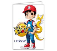 68-1362 Card Vive Saint Nicholas 6 December Wish a Happy Birthday to a Little School Boy Who Loves Fantastic Monsters to Collect - with White Envelope Size 12 x 17 cm