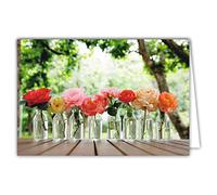 68-4006 White Inner Card with Envelope - Pink Flowers Soliflores - For You Happy Birthday Happy Birthday Mum Granny Thank You Congratulations Birth Daughter Wedding I think of you I love you