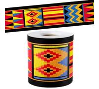 68.9 Feet Black History Month Bulletin Board Borders Kente Weave Cloth Borders Africa American Bulletin Board Decoration Straight Rolled Border Trim for Classroom School Chalkboard