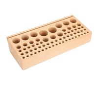 68 Holes Leather Tool Holder, Beech Wood Leathercraft Rack, Multifunctional Drilling Tools Storage Organizer with Varied Hole Sizes for DIY Craft Workshop