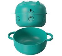 68 OZ Microwave Ramen Bowl, Noodle Cooker, Steamer for Cooking Food and Vegetables with Removable Strainer, Green
