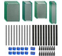 68 Pcs Double Sides PCB Board Prototype Kit, with 20 Pcs Universal Female/Male Printed Circuit Boards, 40 Pcs Pin Connectors, 12 x 2/3 Pin Screw Terminals for DIY Soldering Electronic Project