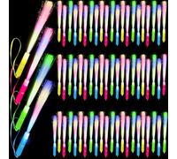 68 Pcs Flashing LED Sticks Neon Fiber Optic Wands bulk Light up Wand with 3 Light Modes for Party Supplies Glow Birthday Entertainment Props Carnival Disco (Color Set 2)