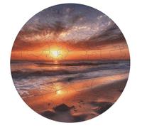 68 PCS Jigsaw Puzzle for Adults Personalized Picture Puzzle Beach Sunrise Customized Wooden Puzzle for Family, Birthday, Wedding, Game Nights Gifts Animal Alien Shape Puzzle