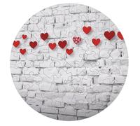 68 PCS Jigsaw Puzzle for Adults Personalized Picture Puzzle Red Hearts on White Brick Wall Customized Wooden Puzzle for Family, Birthday, Wedding, Game Nights Gifts Animal Alien Shape Puzzle