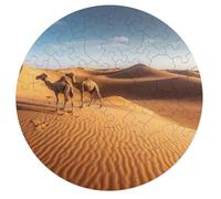 68 PCS Jigsaw Puzzle for Adults Personalized Picture Puzzle Sand Dunes in The Sahara Desert Customized Wooden Puzzle for Family, Birthday, Wedding, Game Nights Gifts Animal Alien Shape Puzzle