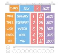68 PCS Rainbow Flip Calendar Board Set with Holder, Colorful Classroom Calendar Bulletin Board with Adjustable Rob Rainbow Date Cards for School Classroom Home Decoration Supplies