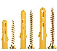 68 Pcs Wall Plugs and Screws Set,Masonry Brick Concrete Fixings Plugs Assortment Kit,Screws and Rawl Plugs in Compartment Box,Zinc Galvanized 3 Different Size