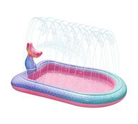 68" Sprinkler & Splash Pad for Kids, Large Outdoor Mermaid Sprinklers Play Mat Summer Water Play Toys Inflatable Sprinkler Pad, Fun Play Pool for Toddlers Babies Over 3 Years Boys Girls - Pink