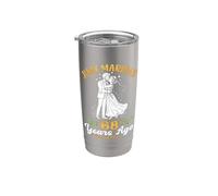 68 Years Ago Just Married Still Going Strong Anniversary Stainless Steel Insulated Tumbler
