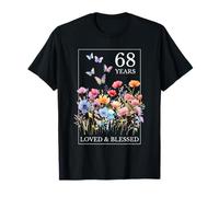 68 Years Loved Blessed Butterfly Flower Stamp 68th Birthday T-Shirt