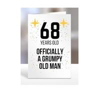 68 Years Old, Officially a Grumpy Old Man Card, Funny, Joke, Gift, 68th Happy Birthday, Presents for, Dad, Daddy, Grandad, Husband, Uncle, Him, Male, A5-164_40