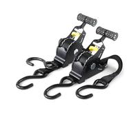 680 kg Automatic Lashing Strap Reel with S Hook Automatic Lashing Strap 3 m x 25 mm, Lashing Straps with Ratchet Self-Retracting Lashing Straps for Load Securing, Truck, Trailer (Black, 2 Pieces, 3 m