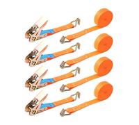 680 kg Automatic Tie Down Strap Reel with S Hook Automatic Lashing Strap 3 m x 25 mm, Lashing Straps with Ratchet Self-Retracting Lashing Straps for Load Securing, Truck, Trailers (Orange, 4 Pieces, 4