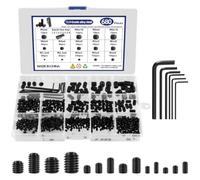 680 Pcs Grub Screws Assorted, M2.5 M3 M4 M5 M6 M8, 12.9 Carbon Steel, Grub Screws for Door Handles, Lights, Metric Cup Point Hex Head Socket Screw Set