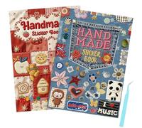 680+ Pcs Realistic Faux Embroidery Effect Sticker Book, Self-Adhesive Soft-Touch 3D Embroidered Patches for Junk Journal, Scrapbook, Water Bottle, DIY Craft Gift B)