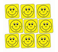 680 Smiley Face Square School Pupils Childrens Reward Praise Stickers 16mm Primary Teaching Services (Yellow)