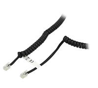 68002 Cable: Telephone spiral RJ10 plug, black on both ends GOOBAY