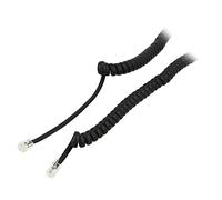68003 Cable: Telephone spiral RJ10 plug, black on both ends GOOBAY