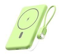 6800mAh External Battery Magnetic Precise Attachment Bi-Directional Fast Charging USB-C Dual Simultaneous Charging Safety Certificates - Compact Power Bank (Green)
