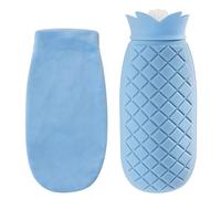 680ml Silicone Hot Water Bottle with Cover - Portable Hot Water Bag Dual Use of Hot and Cold, Microwave Heating Water Bottles, Keeping Hand Feet Stomach Warm - for Adults Elderly in Winter (Blue)