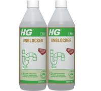 681100106 2 x HG ECO Drain Unblocker 1 Litre - Heavy Duty for Kitchen & Bathroom Sinks, Eco-friendly, Non-toxic, Paraben-free
