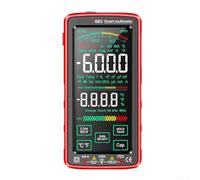 683 Digital Multimeter with Full Touch Screen Display, USB Rechargeable, NCV Induction, Flashlight, Diode Test, Continuity Buzzer, Data Hold Function (Red)