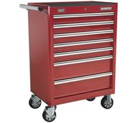 685 x 465 x 1005mm 7 Drawer RED Portable Tool Chest Mobile Locking Storage Box