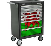 685 x 465 x 1005mm 7 Drawer WALES Portable Tool Chest Locking Mobile Storage