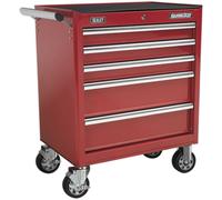 685 x 465 x 850mm 5 Drawer RED Portable Tool Chest Locking Mobile Storage Box