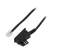 68538 cable: telephone RJ11 plug, TAE F plug 15m black GOOBAY