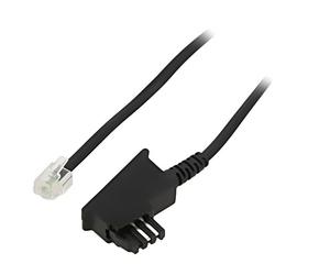 68538 cable: telephone RJ11 plug, TAE F plug 15m black GOOBAY