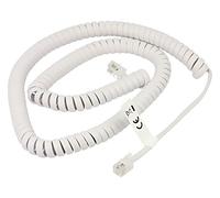 68601 Cable: Telephone spiral RJ10 plug, white on both ends GOOBAY