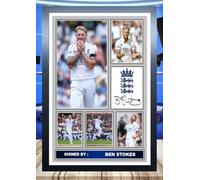 (689) Ben Stokes England Cricket Legend Signed Framed Autograph Signature A4 (21 X 297 CM) Art Work Wall Art Display (REPRINT) #####