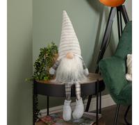 68cm Sitting Grey Dangly Legs Gonk Christmas Decoration with Grey Hat