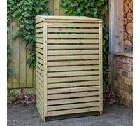 Samuel Alexander 68cm x 1.2m Wooden Outdoor Garden Single Wheelie Bin Store Storage - Bin Stores