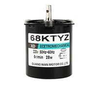 68KTYZ AC 220V 28W Miniature Permanent Magnet Motor Synchronous Gear Motor Synchronous Gear AC Motor CW/CCW Control (5RPM)
