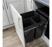 68L Integrated Pull-Out Kitchen Waste Bin for 500mm Cabinet - 1x34L + 2x17L (Dark Grey Anthracite) HH7194GEB