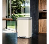 68L Large Steel Kitchen Pedal Bin with Soft Close Lid, Beige and Dove Grey / 50L (40.4 x 38 x 58.5 cm)