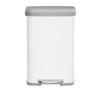 68L Large Steel Kitchen Pedal Bin with Soft Close Lid, White + Dove Grey / 50L (40.4 x 38 x 58.5 cm)