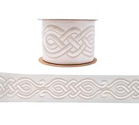 68mm Embroidered Curtain Tape - Celtic Pattern Curtain Trim for Drapery, Tapestry & Sewing 142-V1