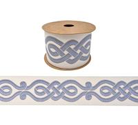 68mm Embroidered Curtain Tape - Celtic Pattern Curtain Trim for Drapery, Tapestry & Sewing 142-V4